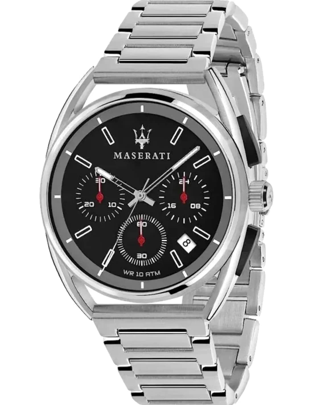 Maserati Trimarano R8873632003 Chronograph Black Dial Silver Stainless Steel Bracelet Men’s Watch