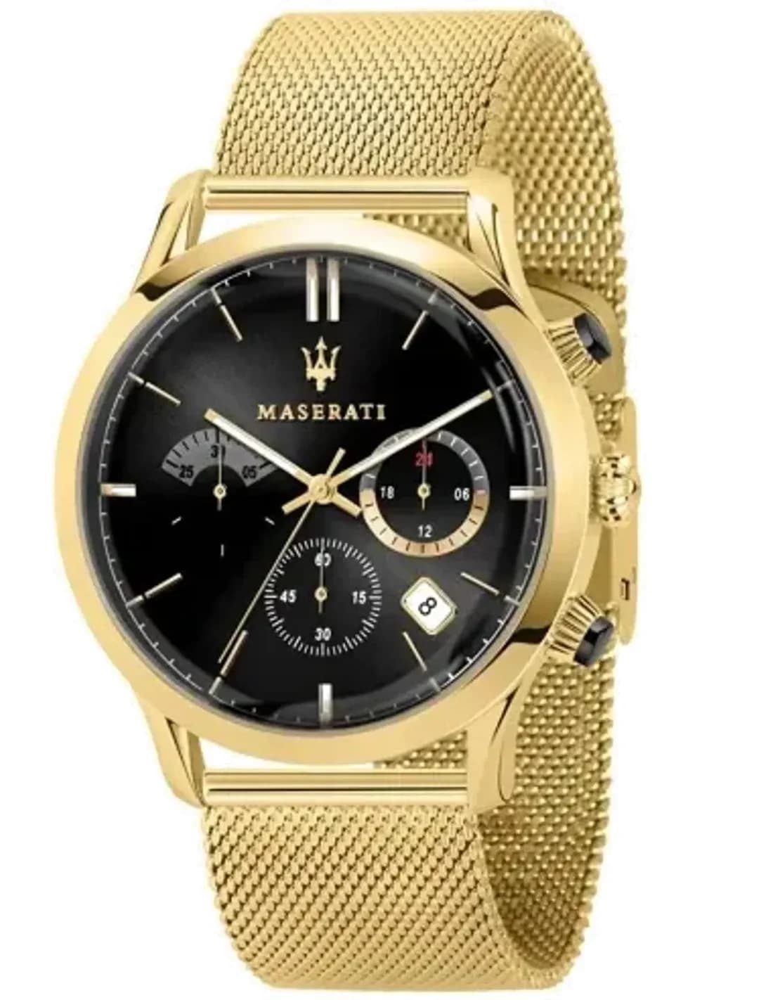 Montre Homme Maserati Ricordo R8873633003 Bracelet en maille milanaise doré