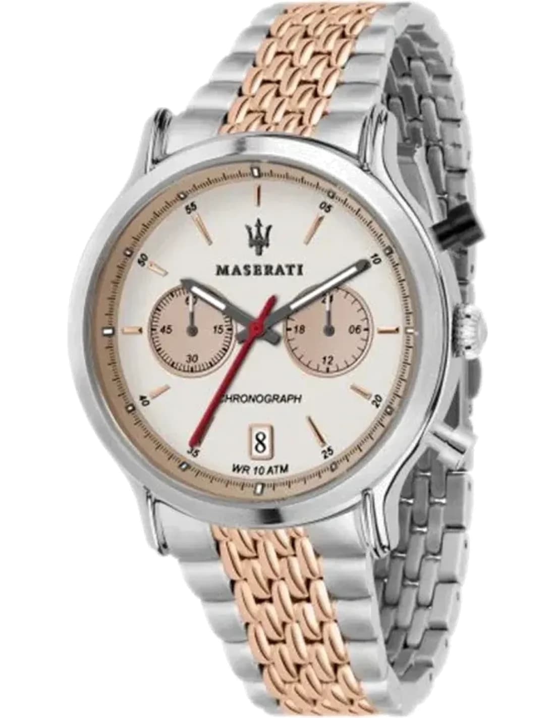 Montre Homme Maserati Legend R8873638002 Chronographe Cadran Ivoire Bracelet en acier inoxydable bicolore