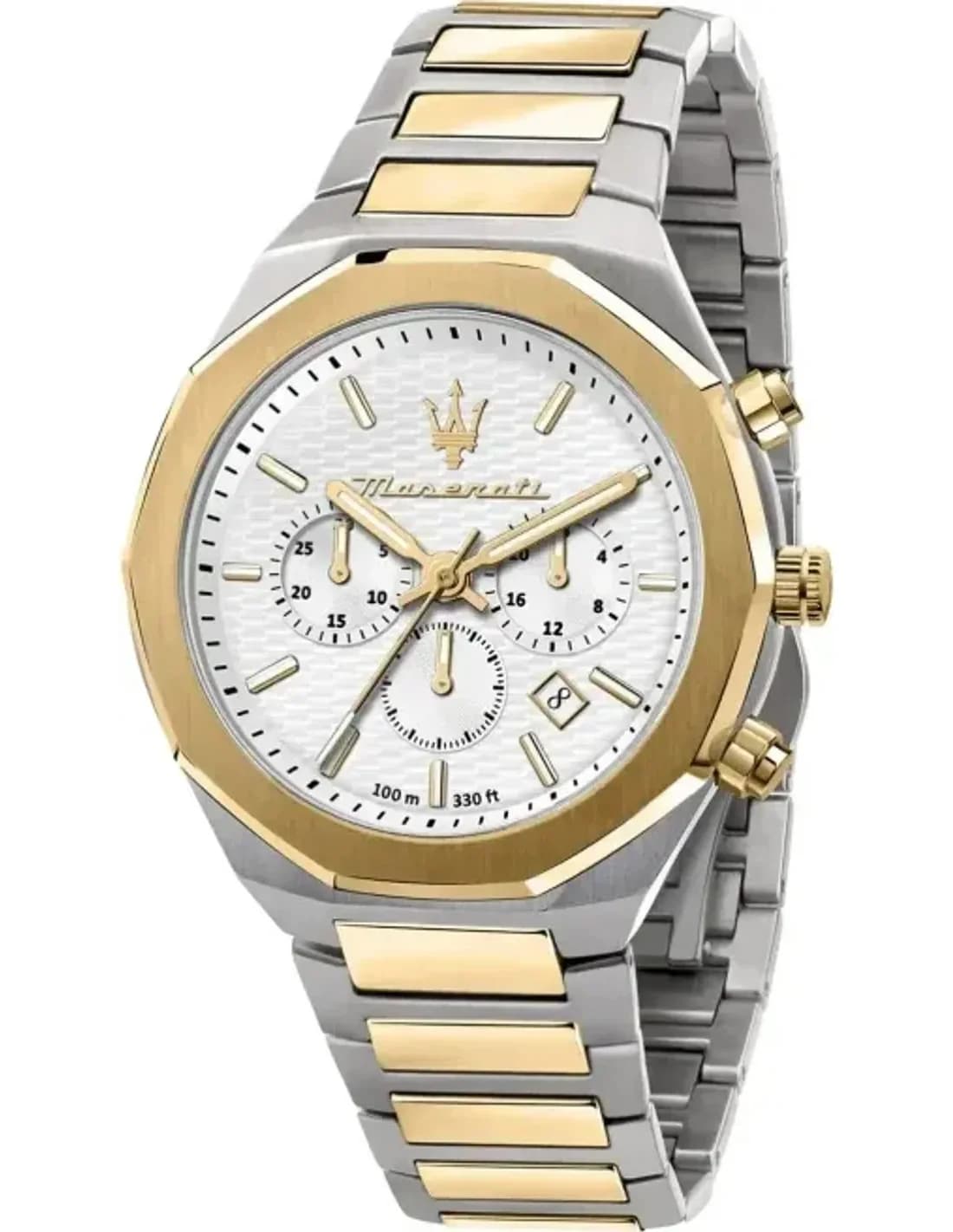Maserati R8873642009 Stile Two-Tone Steel and White Dial Watch