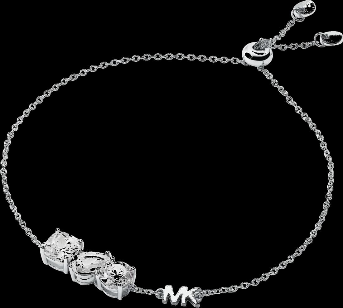 Bracelet ajustable Michael Kors Premium élégant en argent 925 incrusté de cristaux