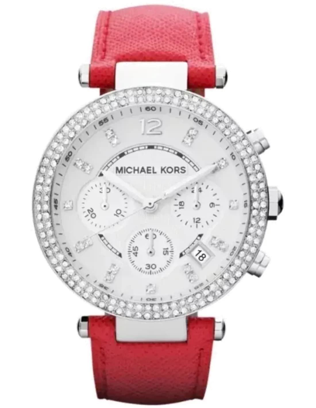 Montre Michael Kors Parker MK2278 Chronomètre bracelet en cuir rose fuchsia