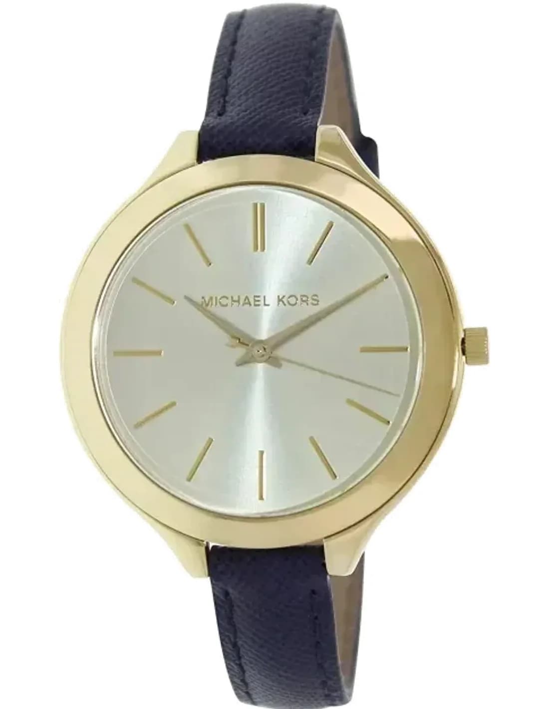 Montre Femme Michael Kors Slim Runway MK2285 Bracelet en cuir bleu