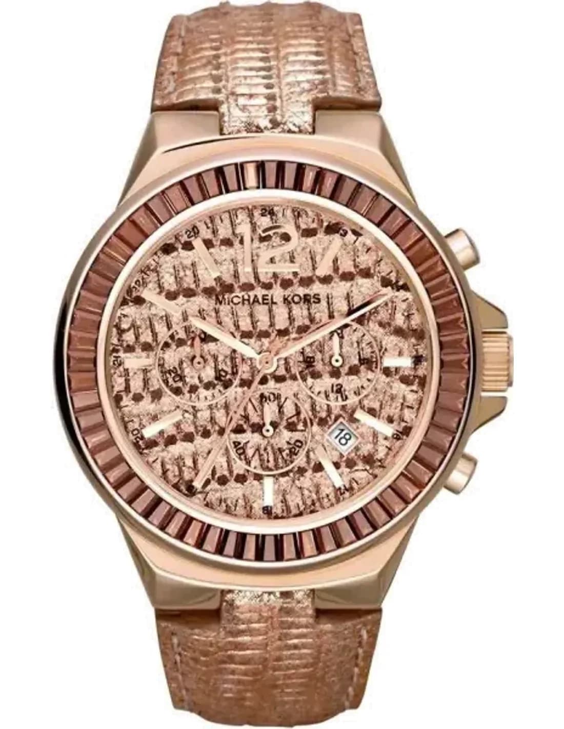 Montre Femme Michael Kors Gramercy MK2305 Bracelet or rose peau de serpent