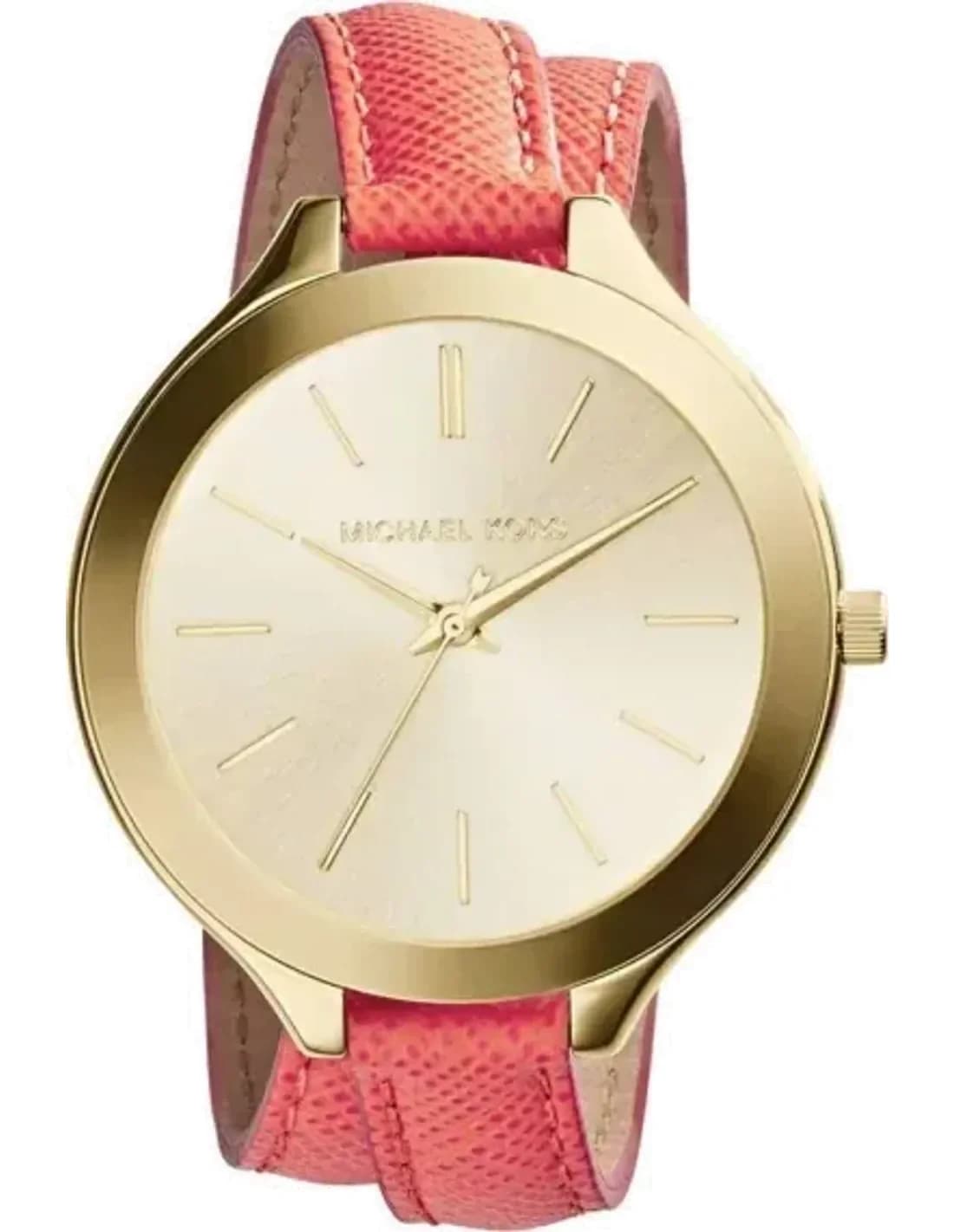 Montre Femme Michael Kors Runway MK2332 cuir orange et acier doré