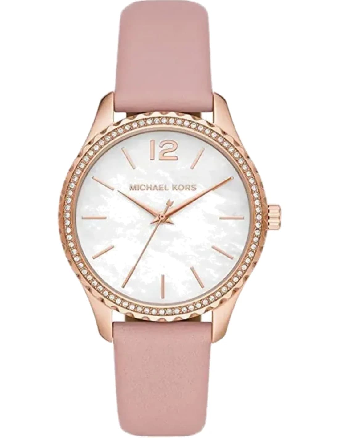 Montre Michael Kors Layton MK2909 ascendante à cristaux bracelet en cuir rose