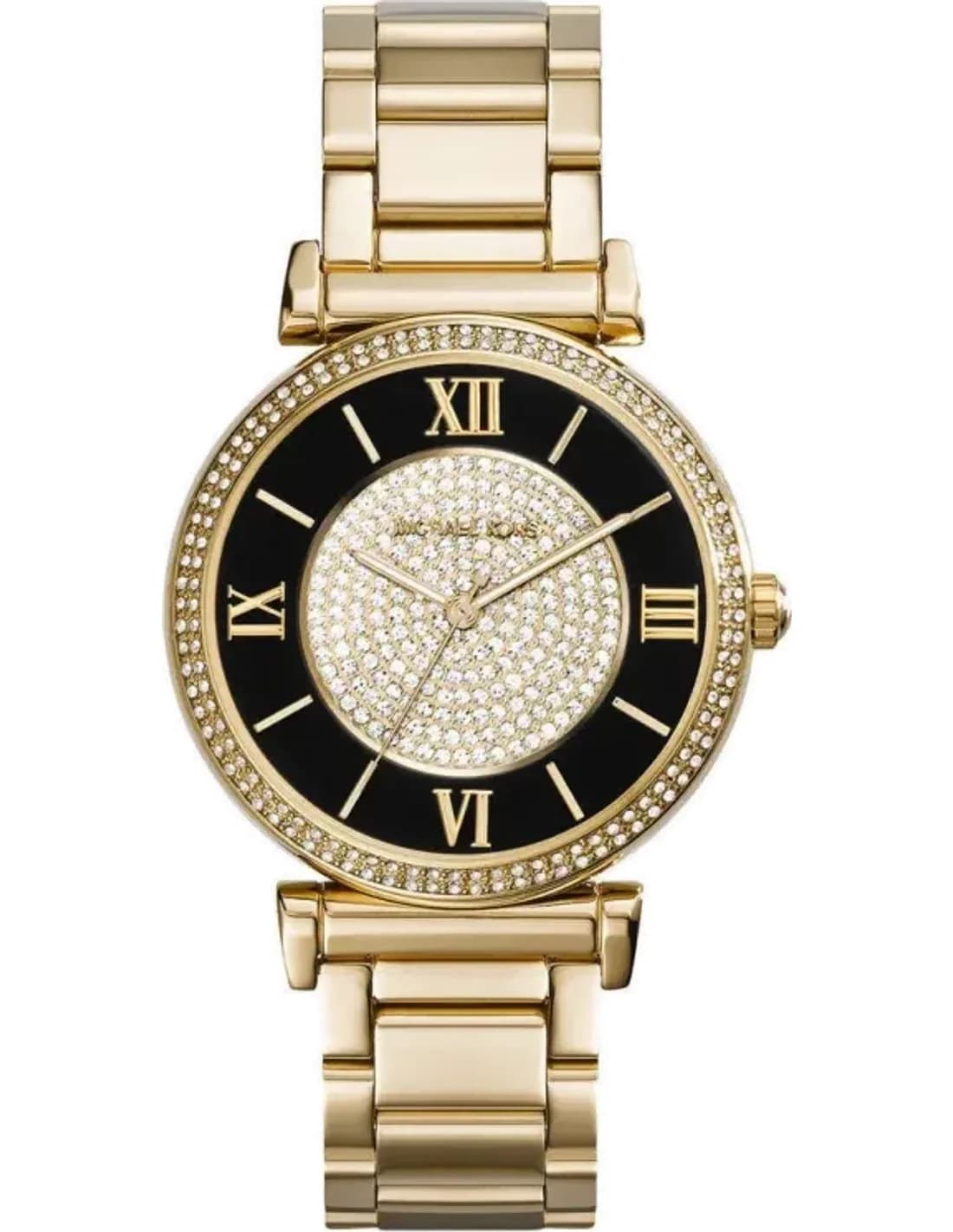 Women's Watch Michael Kors MK3338 Gold and Black with Rhinestones