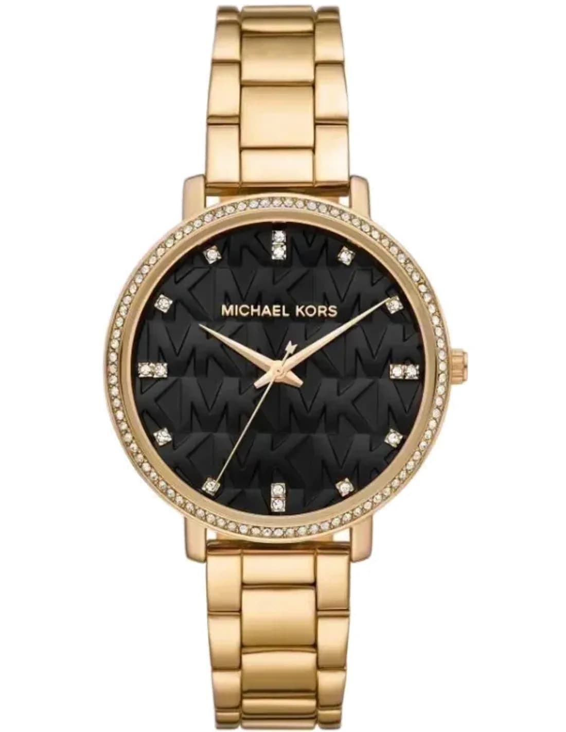 Michael Kors Pyper MK4593 women's watch with black dial and gold-tone stainless steel bracelet