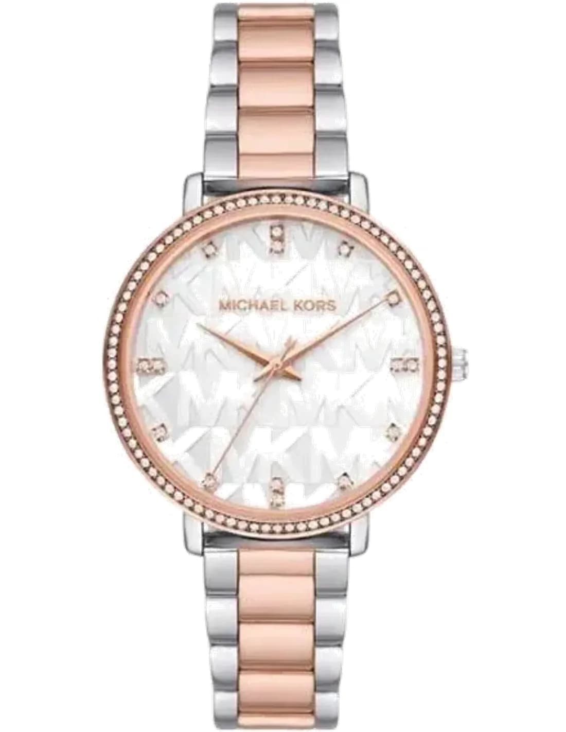 Montre femme Michael Kors Pyper MK4667 cadran blanc bracelet en acier inoxydable bicolore