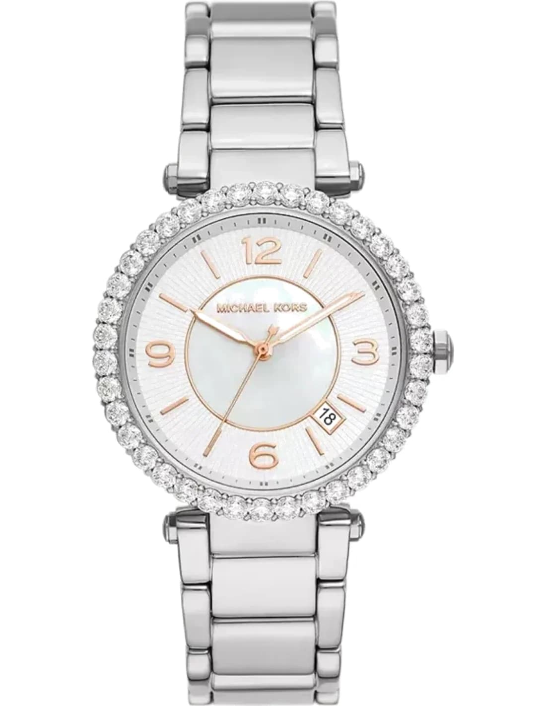 Montre Femme Michael Kors Parker MK4694 Cadran en nacre et bracelet en acier inoxydable argenté