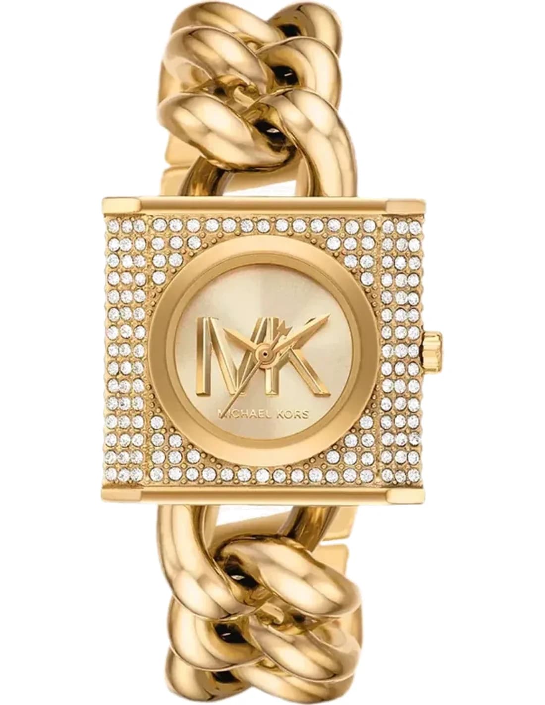 Michael Kors Mini Lock MK4711 Women's Watch Pavé Gold-Tone Chain