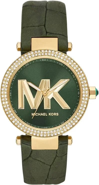 Montre Femme Michael Kors Parker MK4724 cadran vert et bracelet cuir