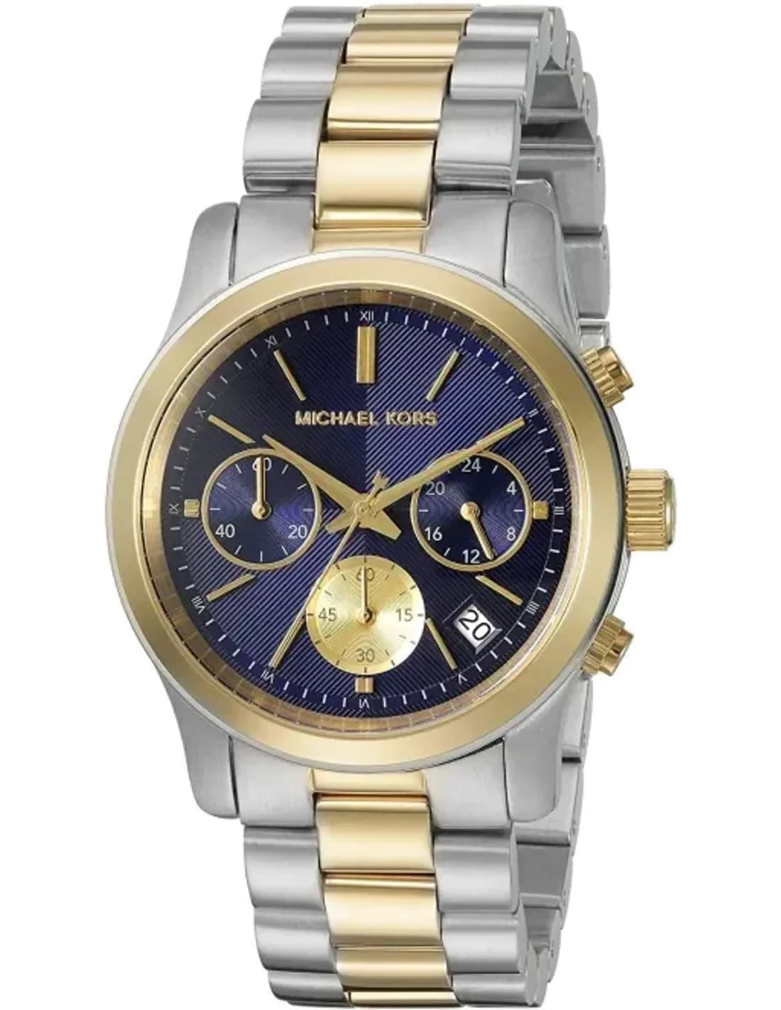 Montre Michael Kors MK6165 Cadran Bleu et Bracelet Bi-ton Or et Argent
