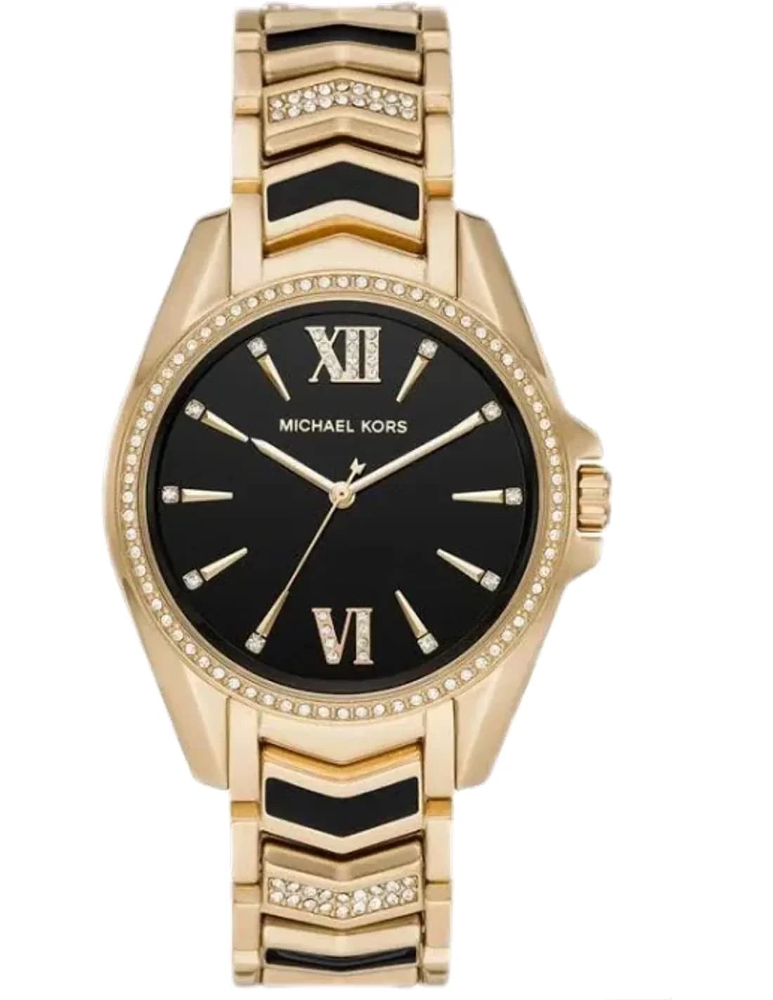 Michael Kors Whitney MK6743 black dial watch with shiny crystals
