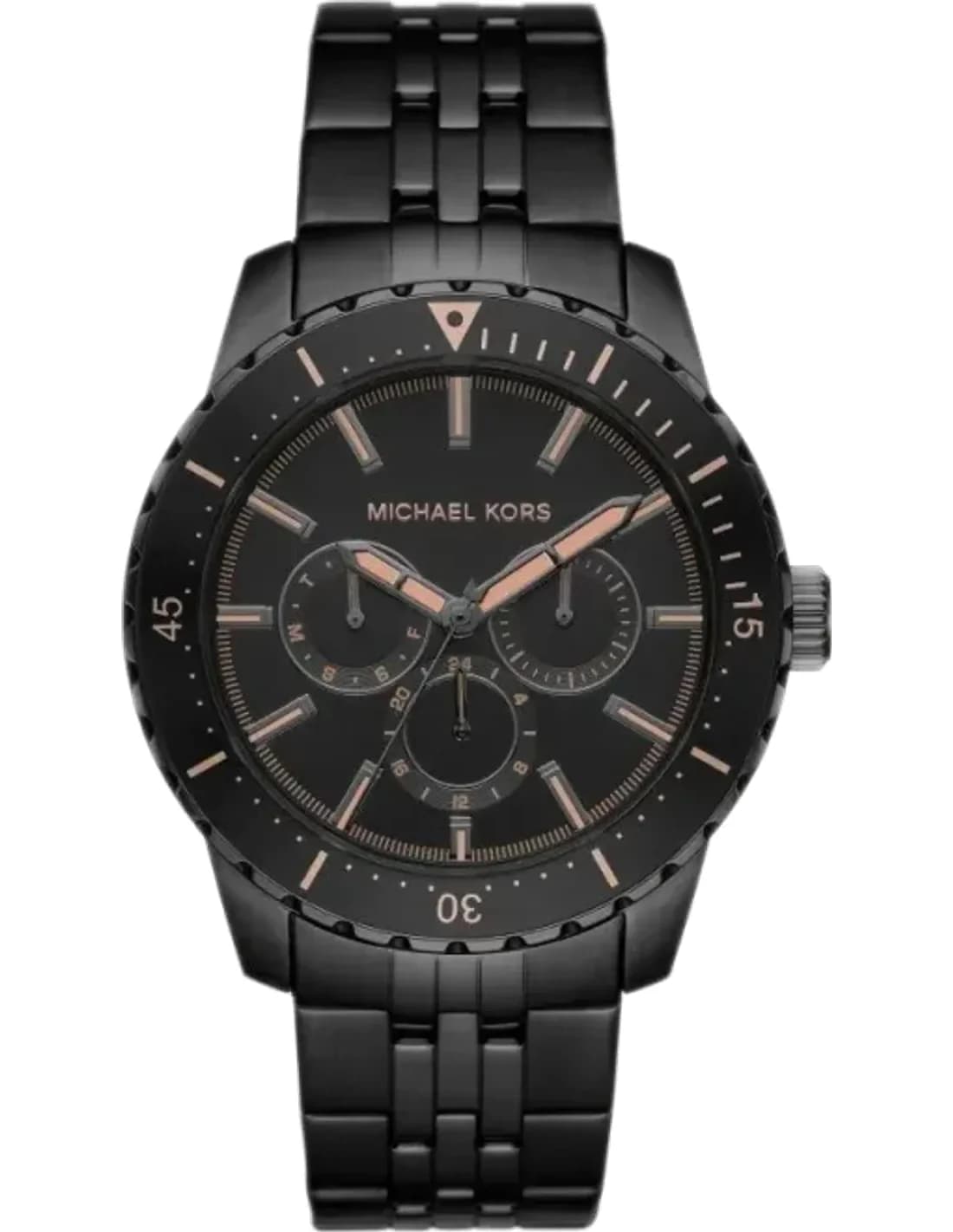 Michael Kors MFO Cunningham MK7157 Black-Tone Multifunction Watch Stainless Steel Bracelet