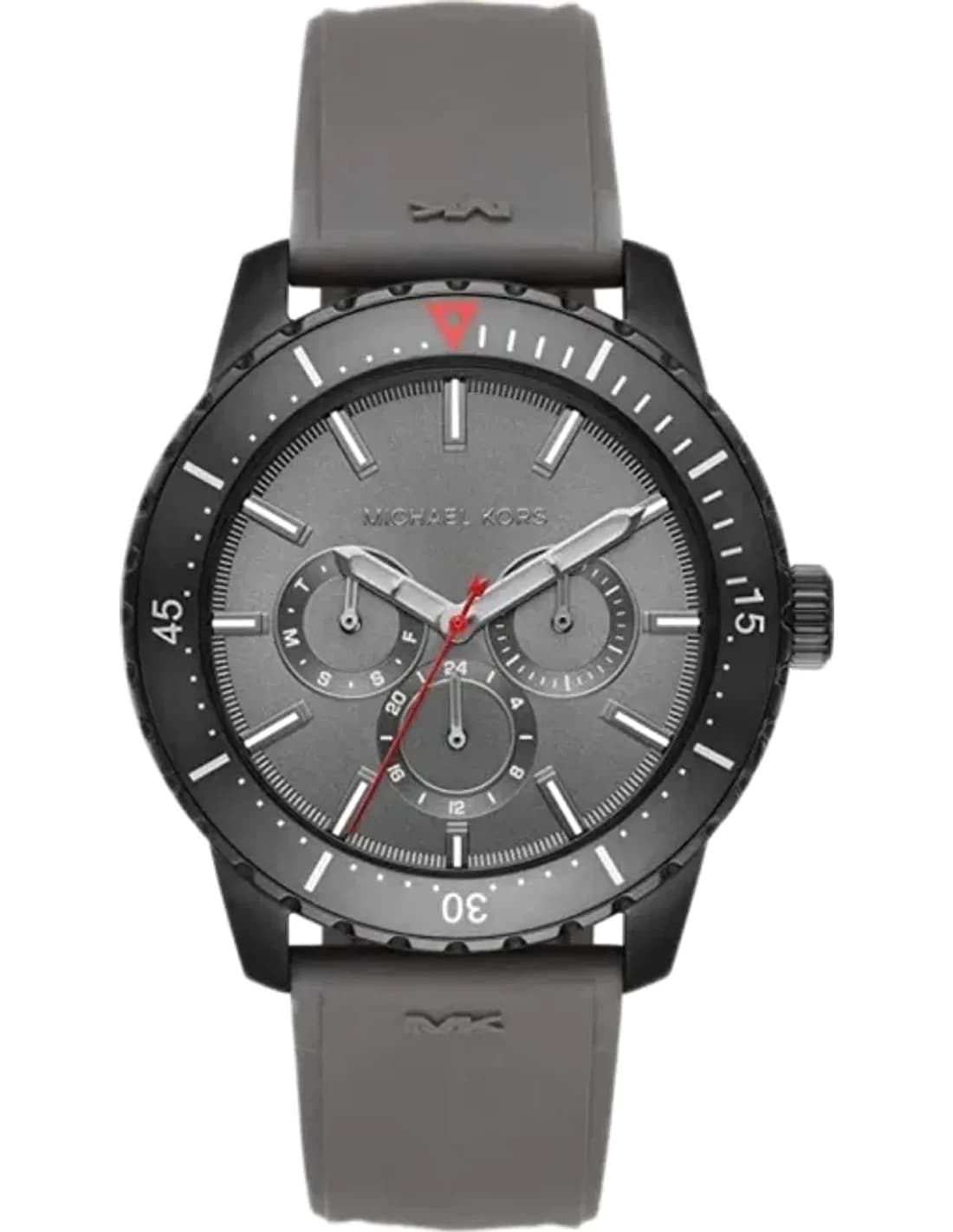 Michael Kors Cunningham MK7164 Grey-Tone Multifunction Watch Silicone Strap