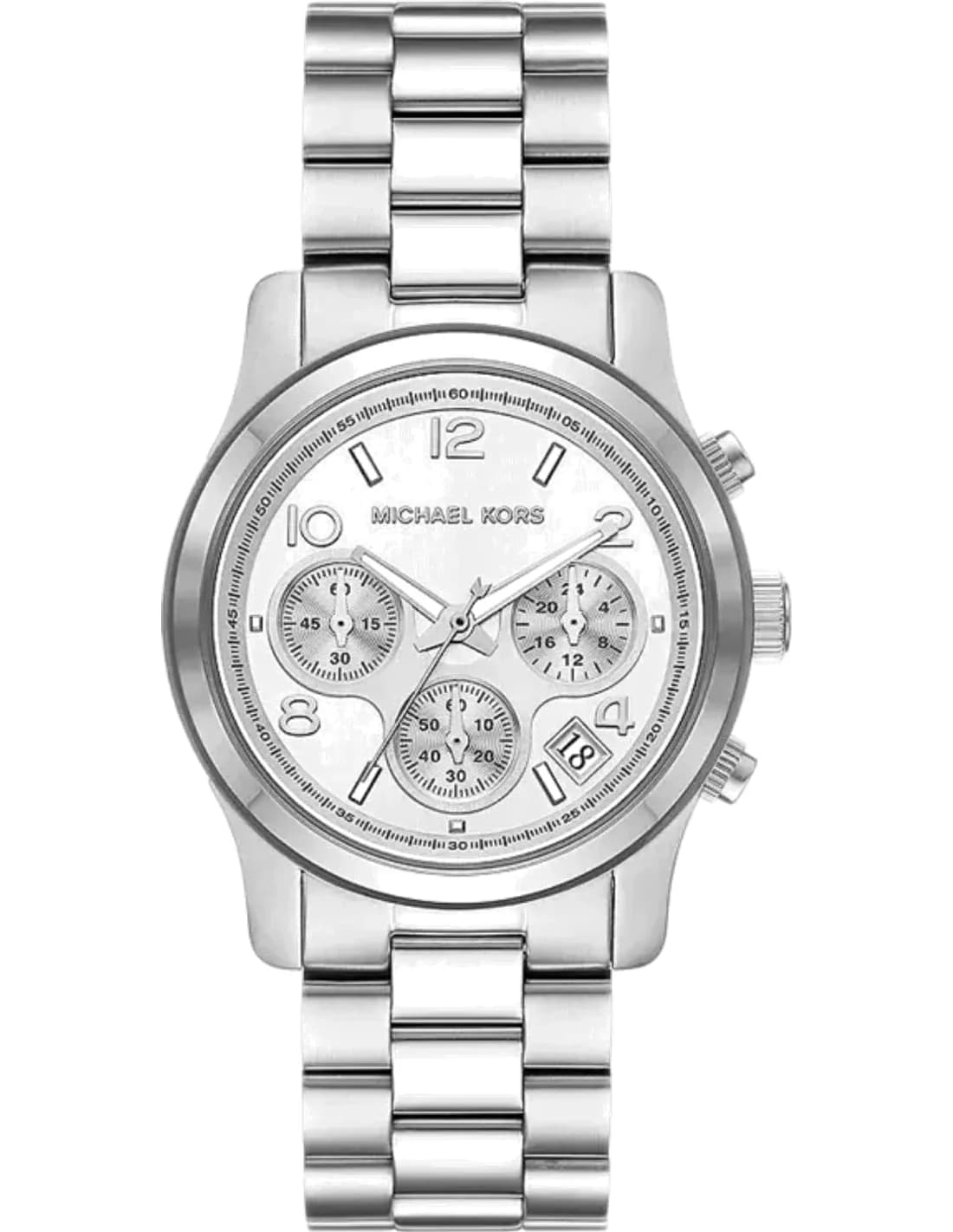 Michael Kors Runway MK7325 Silver-Tone chronograph Watch stainless steel bracelet