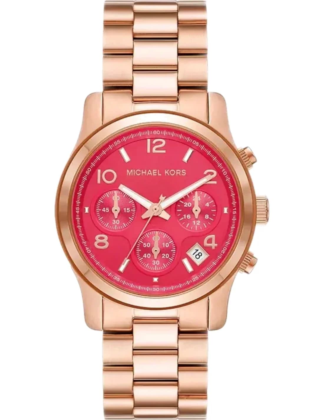 Michael Kors Runway MK7352 Pink Face Chronograph Watch Rose Gold-Tone bracelet