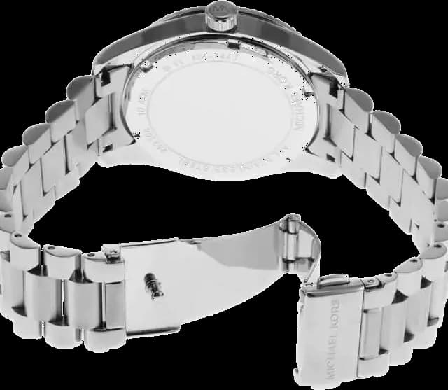 Michael Kors Lexington MK7443 — montre femme pavé rose vif — bracelet acier argenté vue 3
