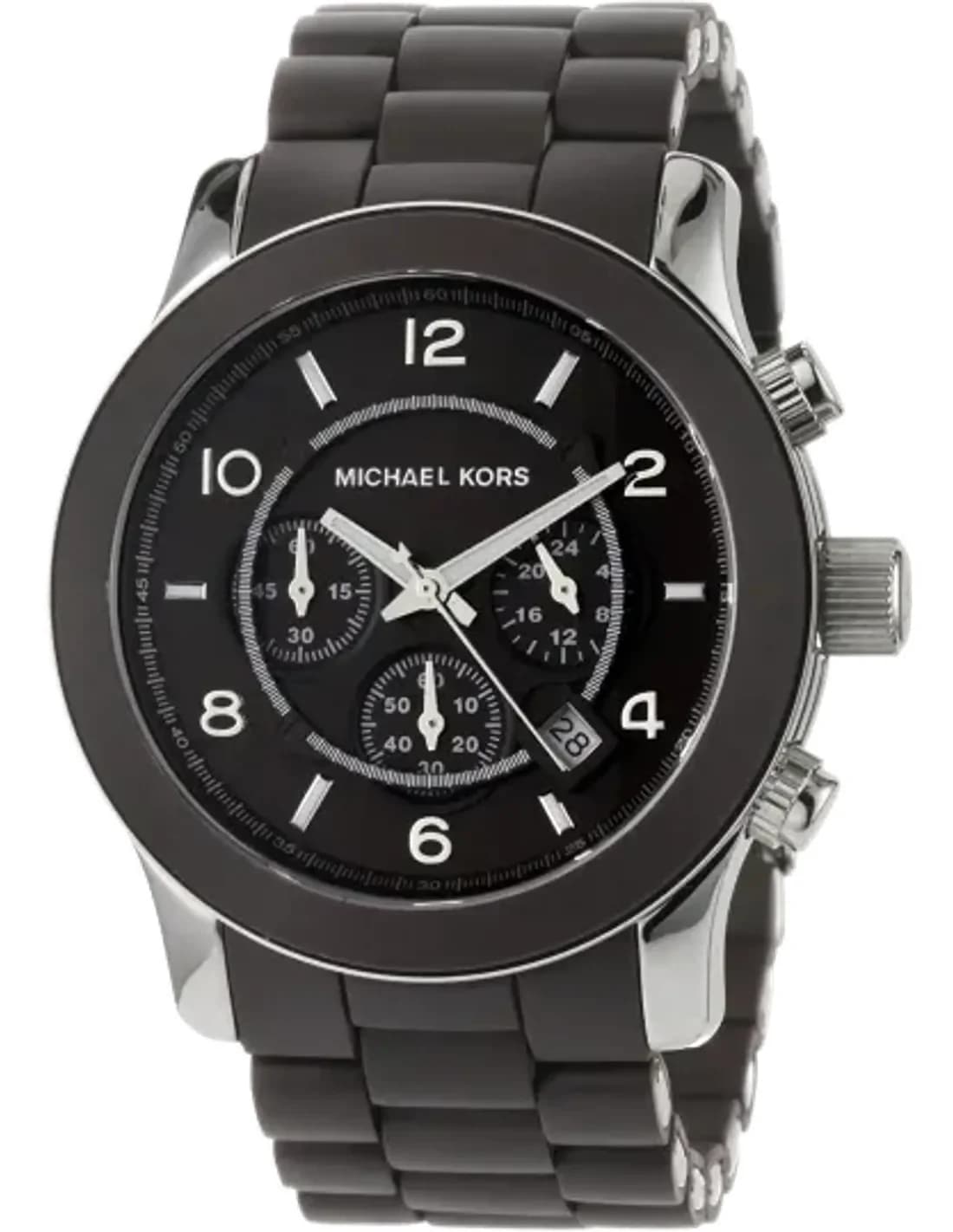 Montre Michael Kors MK8129 Chronographe Sport Silicone Brun et Argent