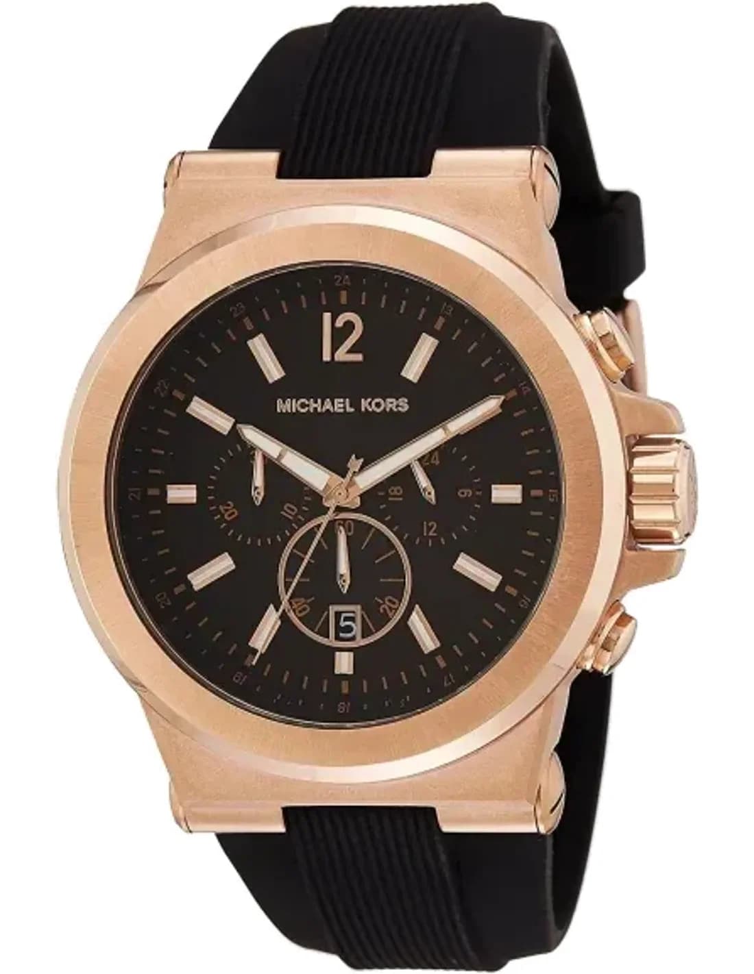Michael Kors MK8184 Dylan Stainless Steel Rose Gold and Black Dial Watch