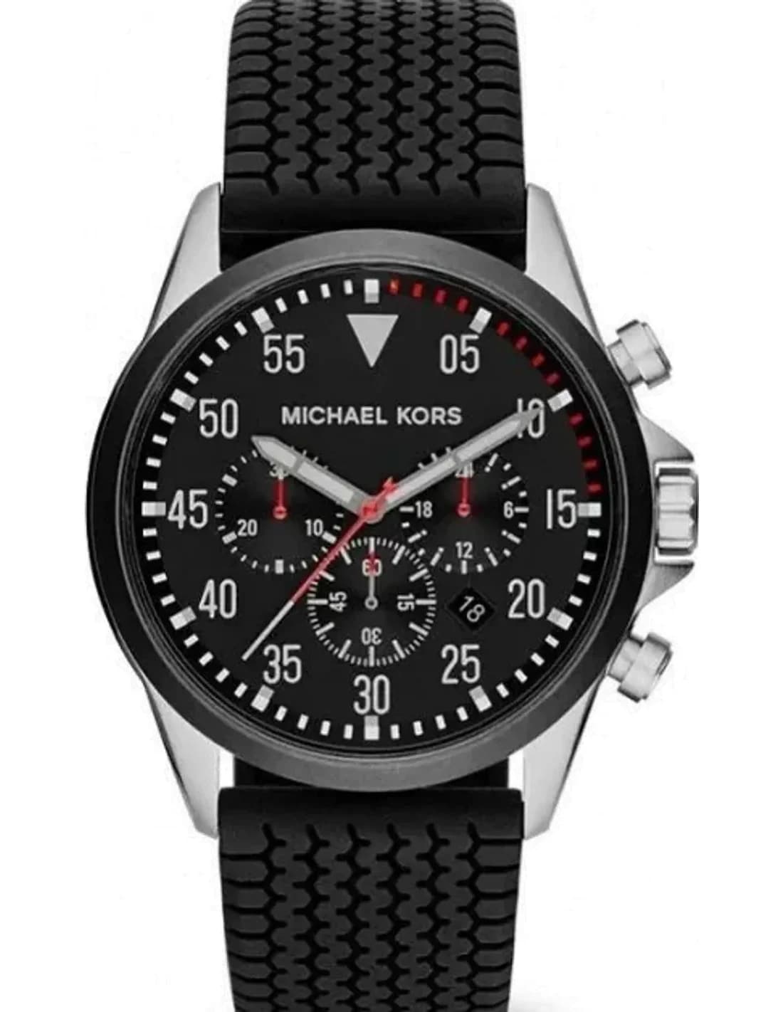 Montre Homme Michael Kors Gage MK8334 Bracelet noir en silicone motif pneu