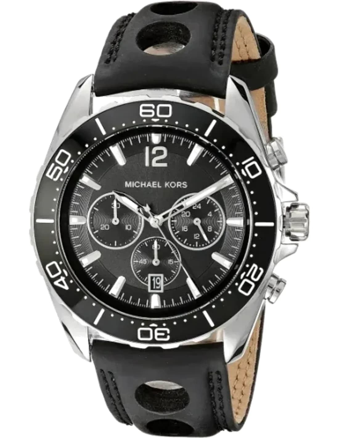 Michael Kors MK8419 Windward chronograph black leather strap men's watch