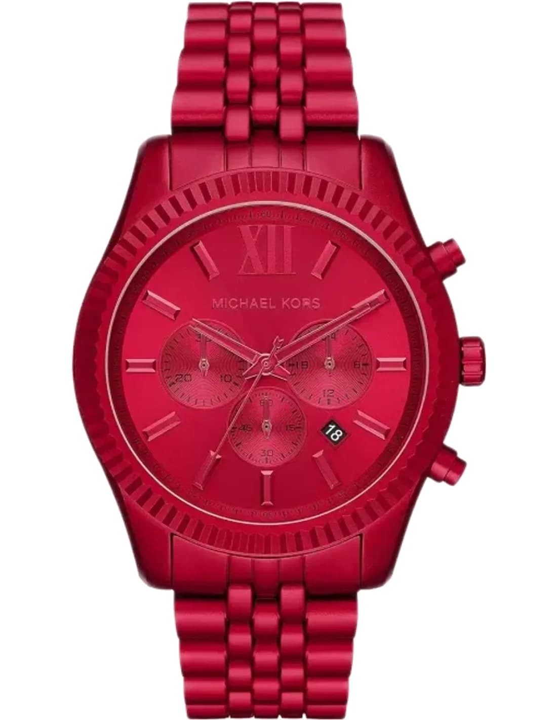 Michael Kors Lexington MK8814 Red-Tone Aluminum Chronograph Watch