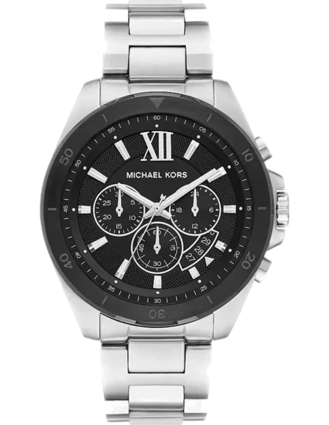 Michael Kors Brecken MK8847 Black Dial Chronograph Watch Silver-Tone Bracelet