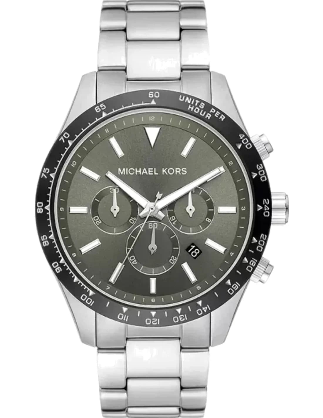 Michael Kors Layton MK8912 Green Dial Chronograph Watch Stainless Steel Bracelet