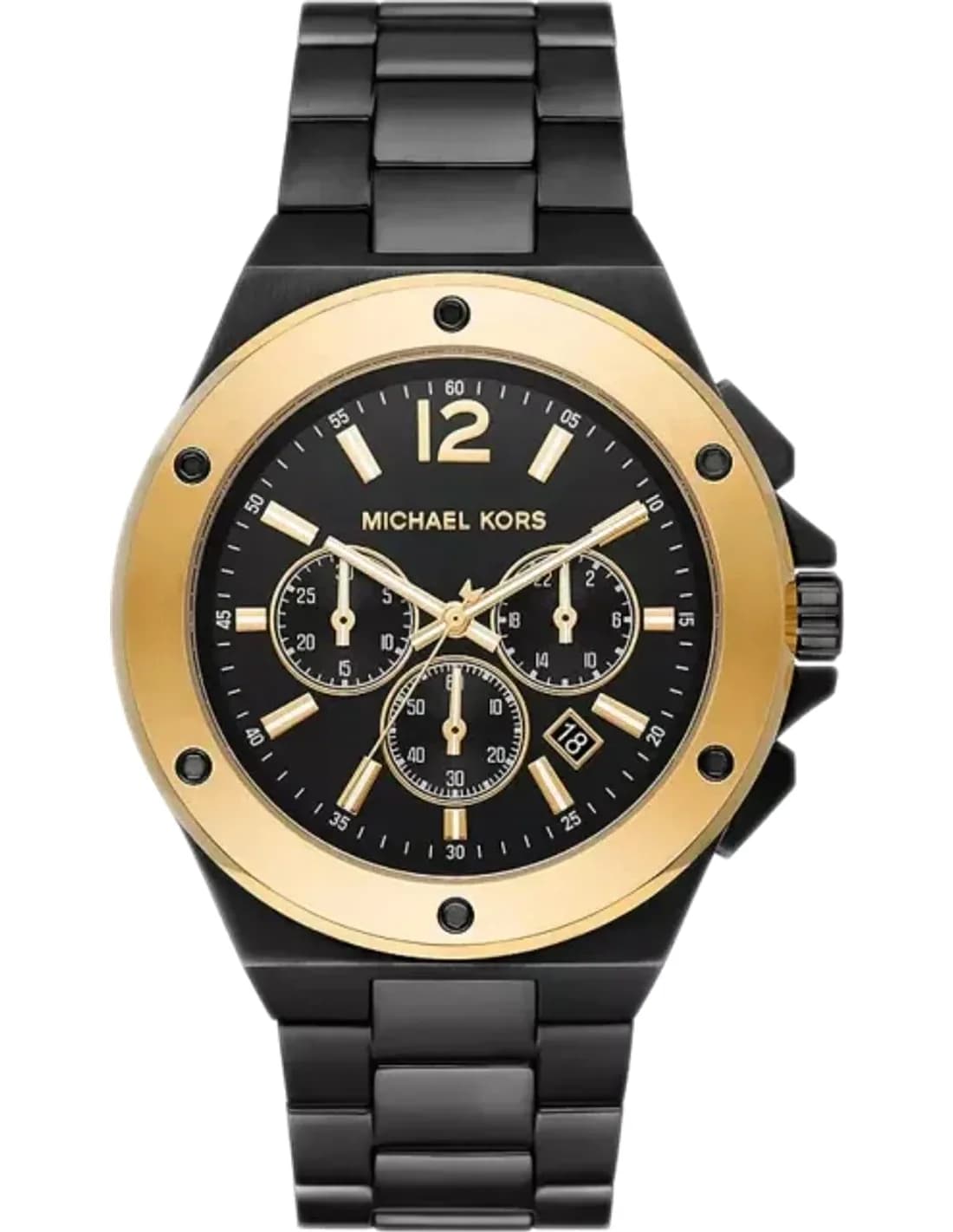 Montre chronographe noire Michael Kors Lennox MK8941 Bracelet en acier inoxydable