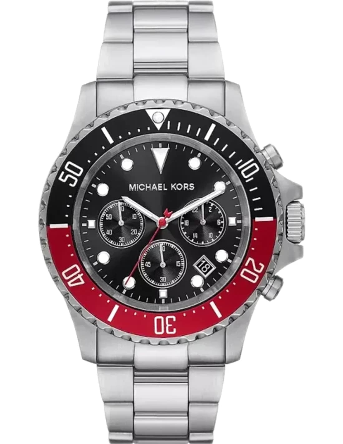 Montre Michael Kors Everest Mk8977 chronographe à cadran noir Bracelet en acier inoxydable