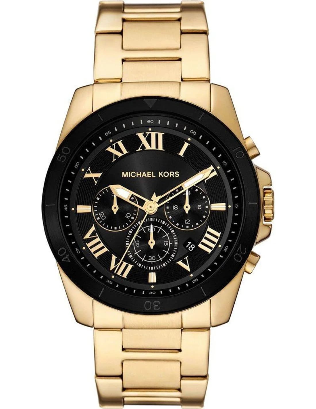 Michael Kors MK9184 montre homme, cadran noir, bracelet maillons acier