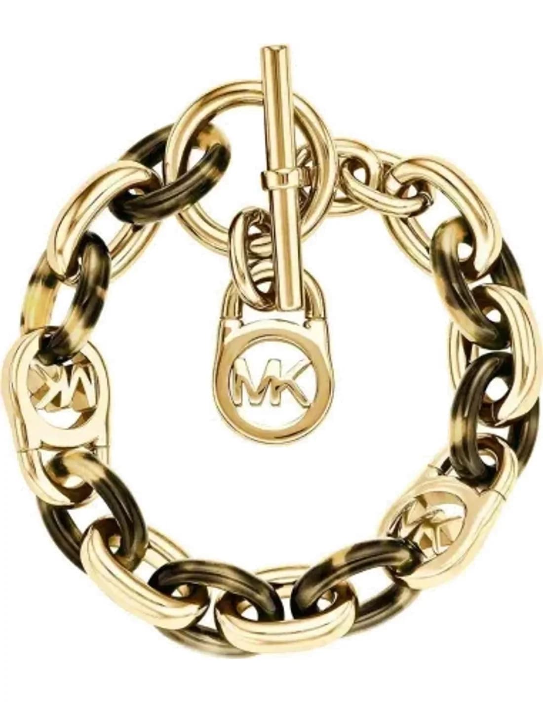 Bracelet Michael Kors Heritage MKJ1675710 maillons dorés et marron