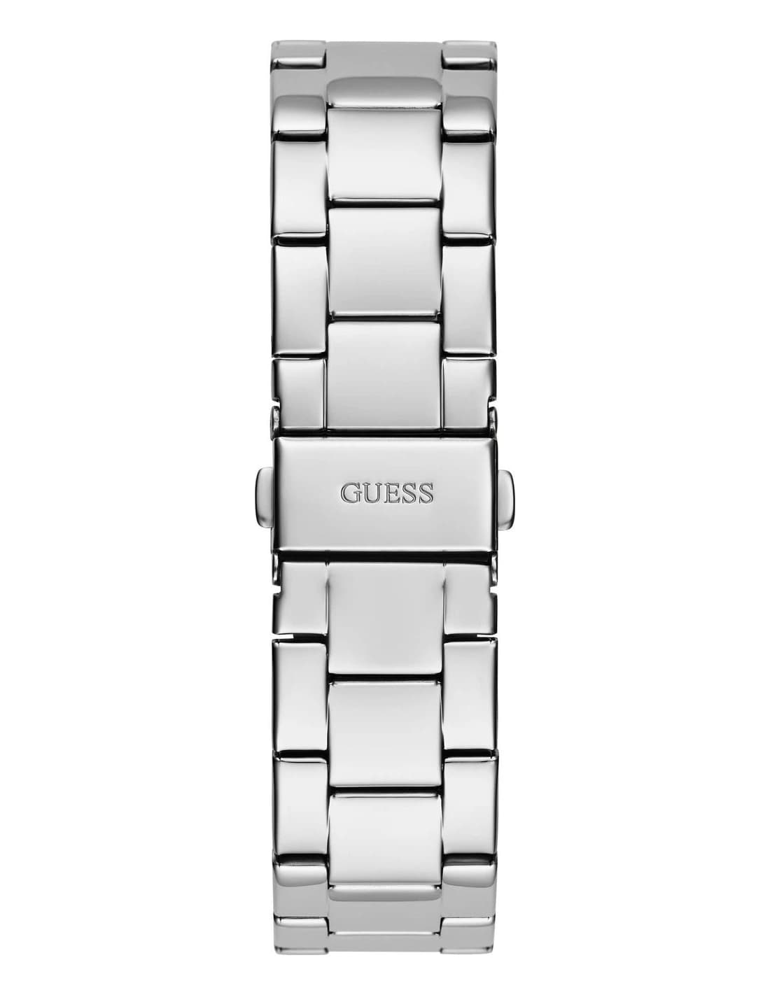 Montre Guess Cubed GW0606L1 femme, cadran monogramme et bracelet acier argenté vue 3