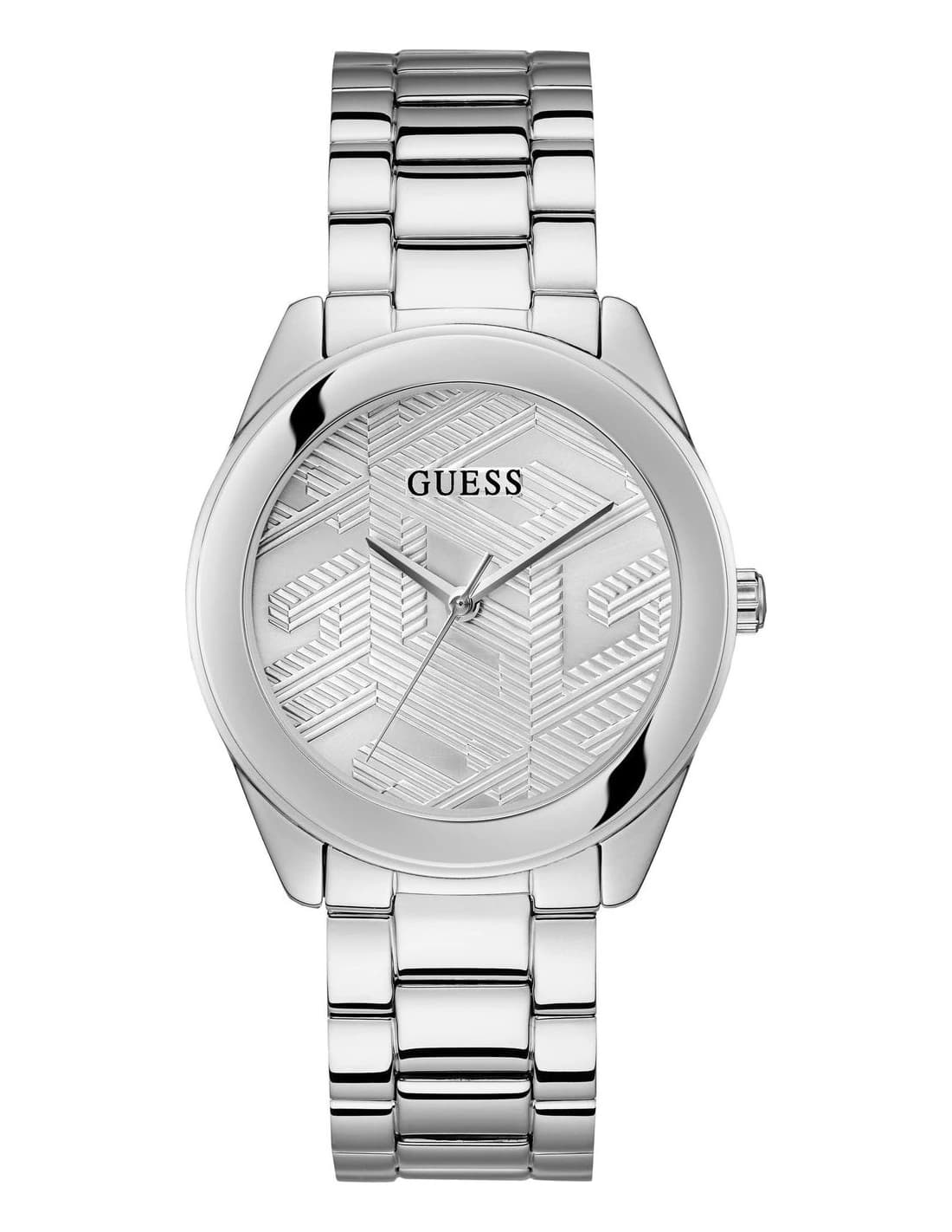 Guess Cubed GW0606L1 women's watch, monogram dial and silver steel bracelet