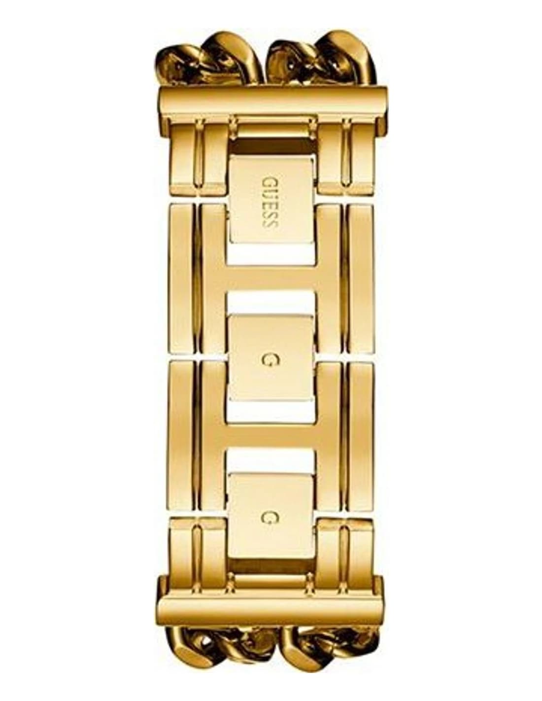 Montre Guess Mod Heavy Metal W1121L2 femme dorée, bracelet maille chaîne G-Link vue 2