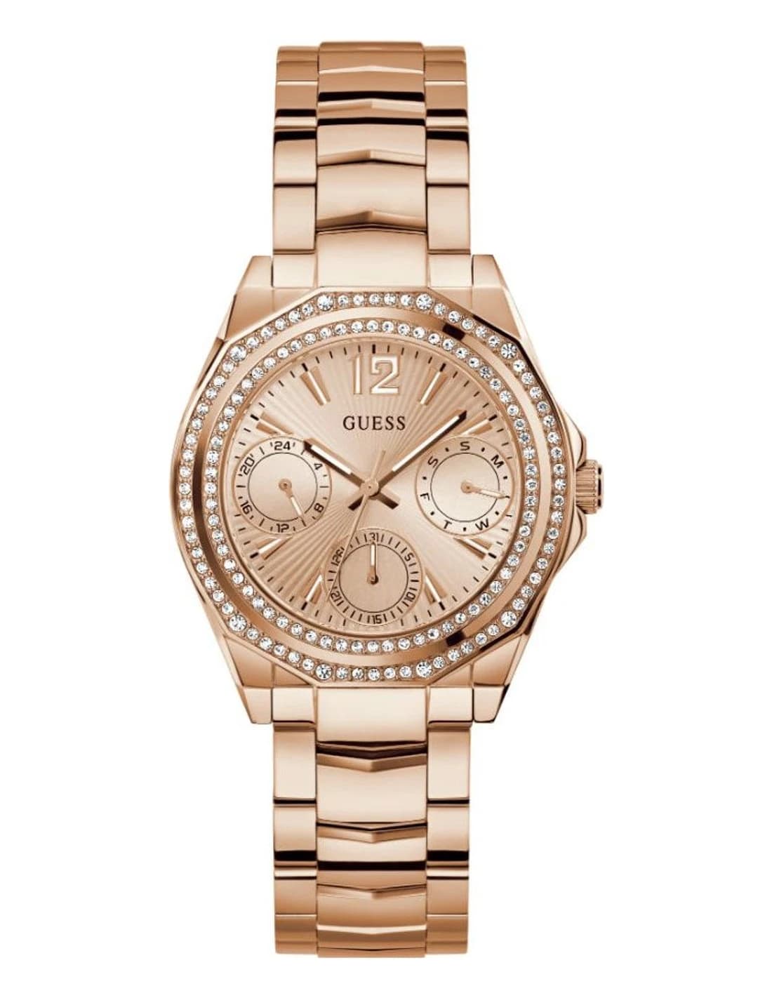 Montre Guess Ritzy GW0685L3 femme or rose, bracelet maillons acier