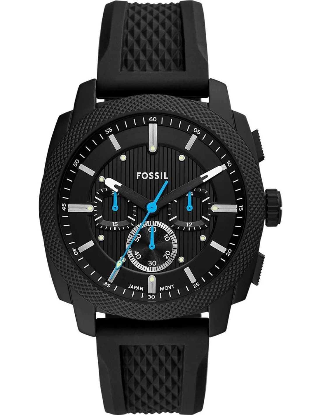 Montre Fossil FS6099 homme cadran noir bracelet silicone