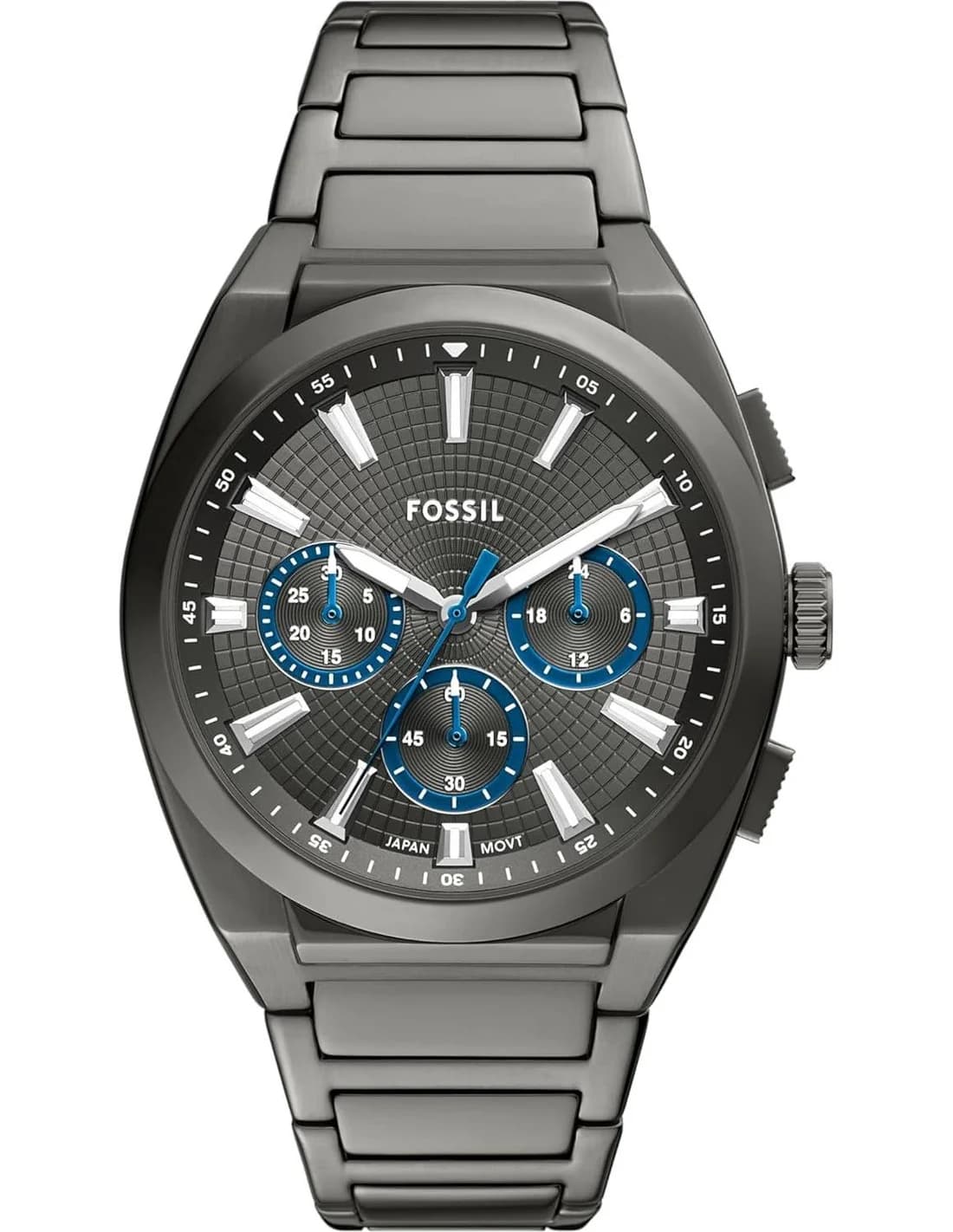 Montre Homme Fossil Everett FS6107 cadran gris bracelet acier