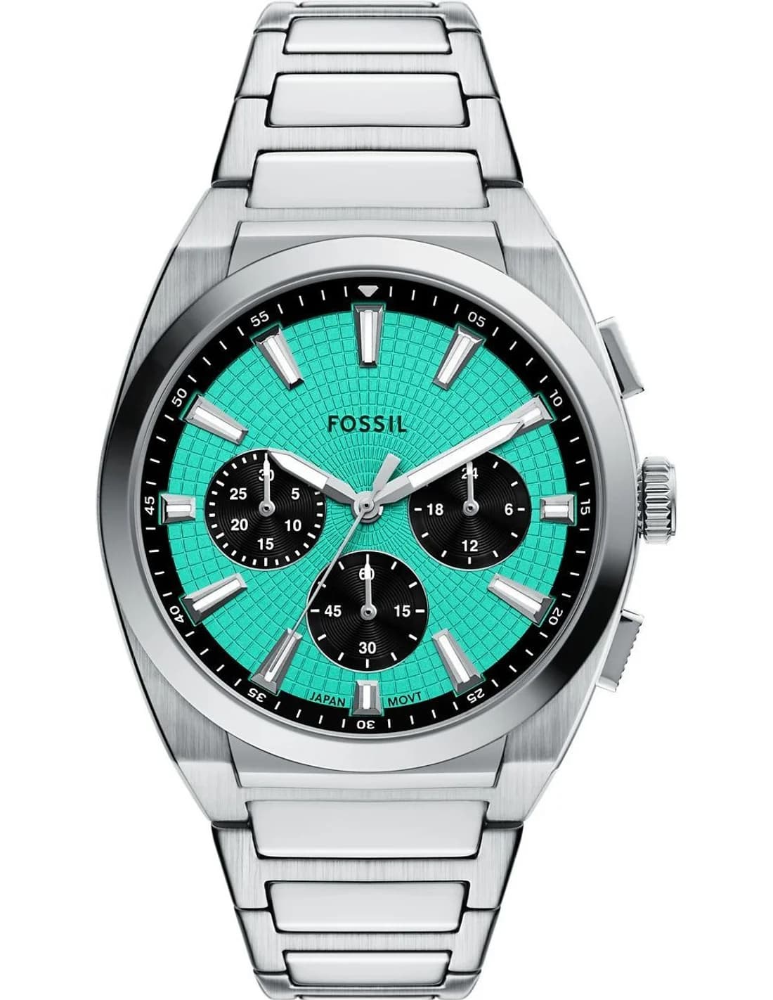 Montre Fossil FS6117 homme cadran vert bracelet acier
