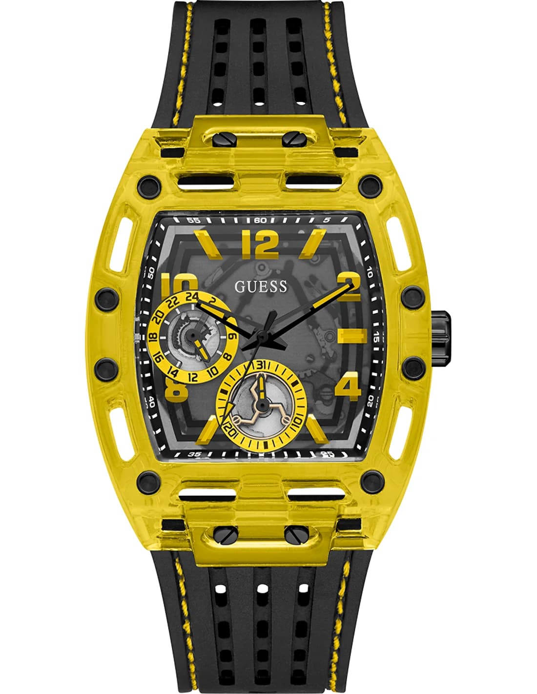 Guess Phoenix GW0499G2 Men's Watch Black Dial Silicone Strap