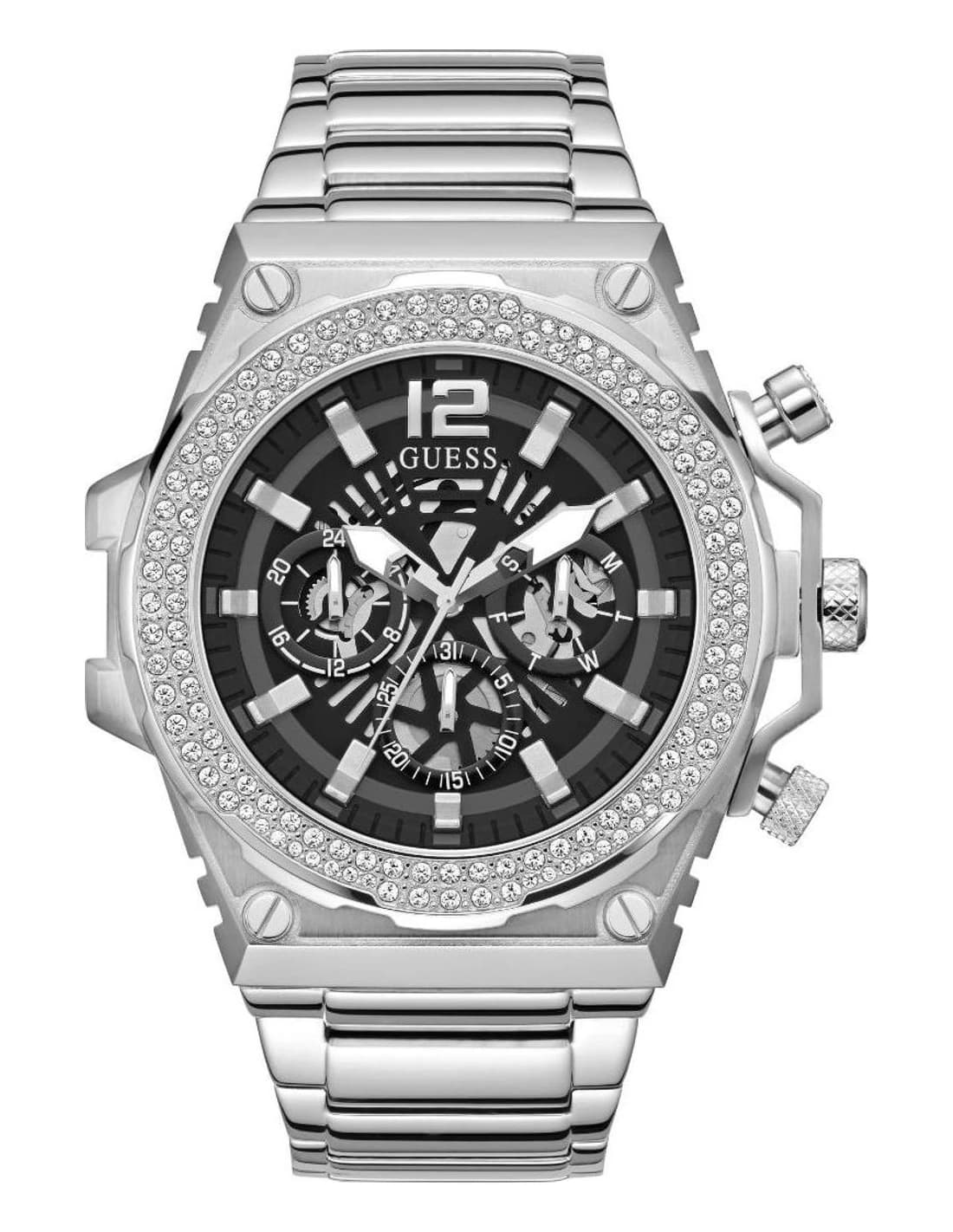 Guess Classic GW0632G1 men's silver watch, maillons acier bracelet