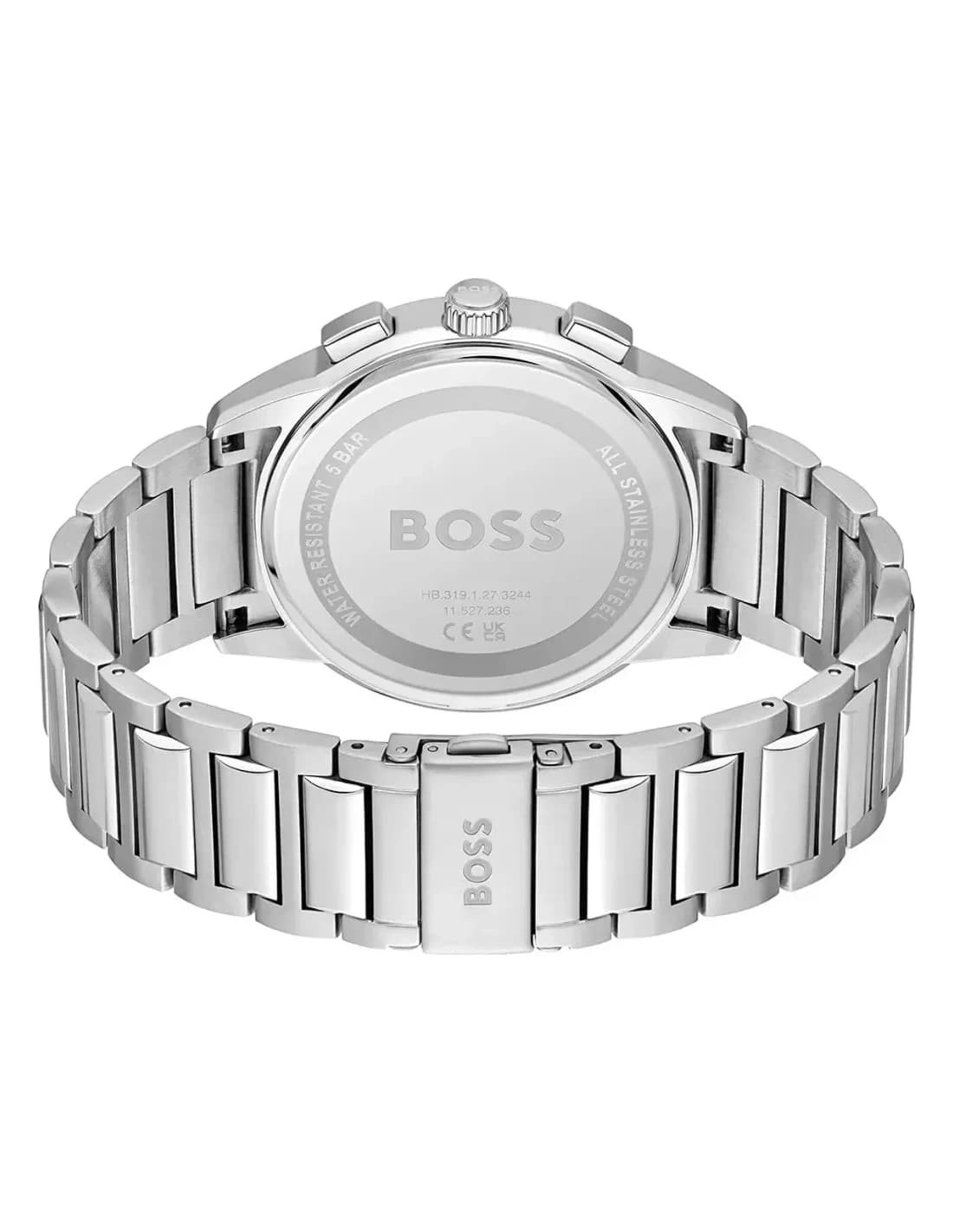 Montre Hugo Boss Dapper 1513927 homme argenté/bleu, bracelet Maillons acier vue 3