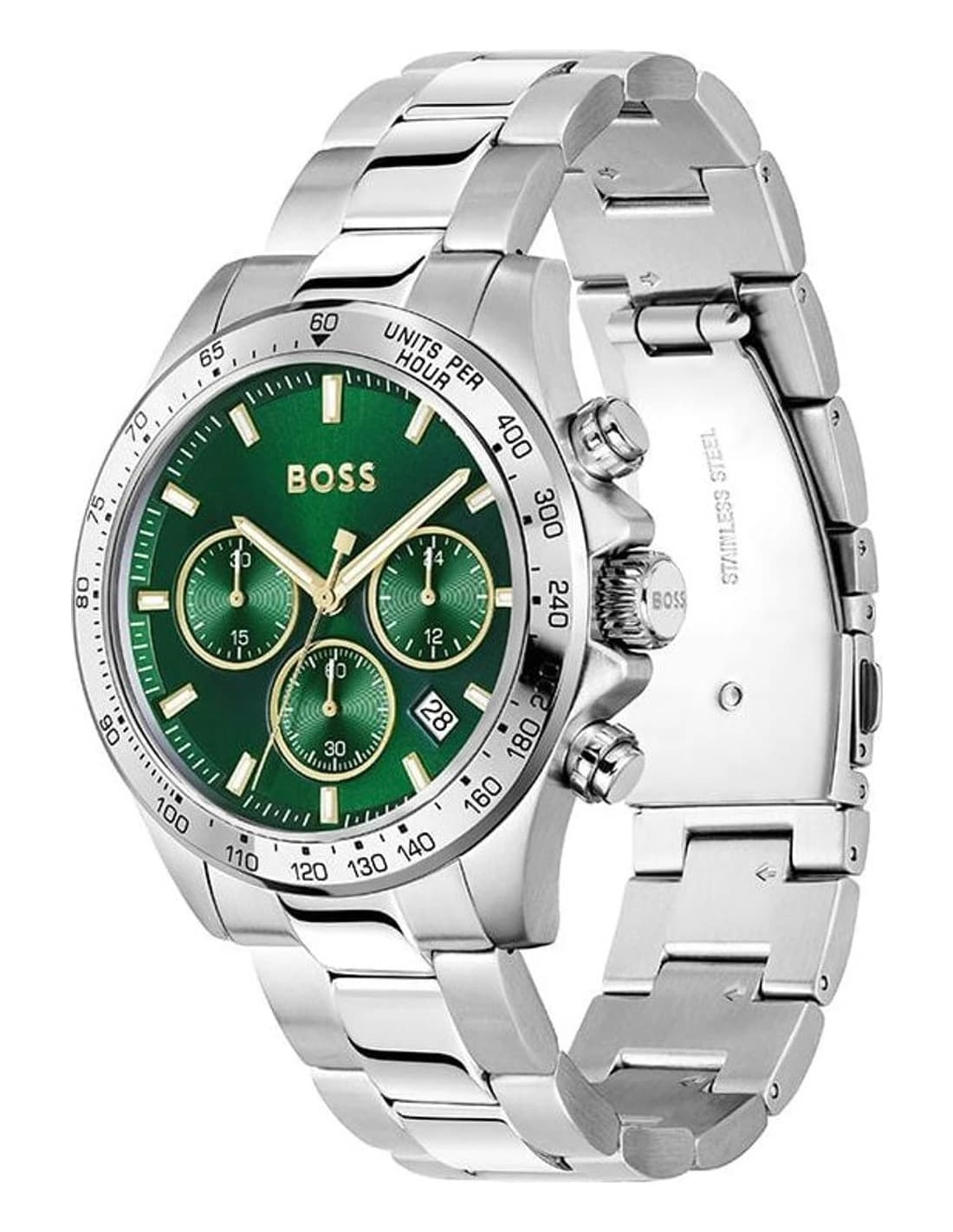 Montre Hugo Boss Hero 1514217 homme argentée, bracelet Acier inoxydable vue 2