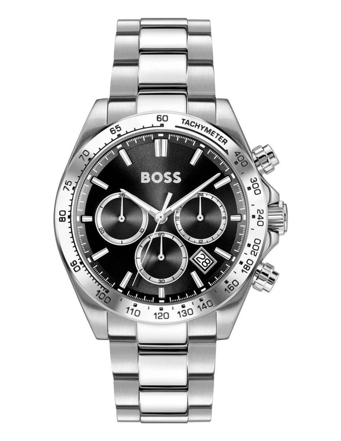 Montre Hugo Boss Hero 2.0 1514267 homme argentée, bracelet maillons acier