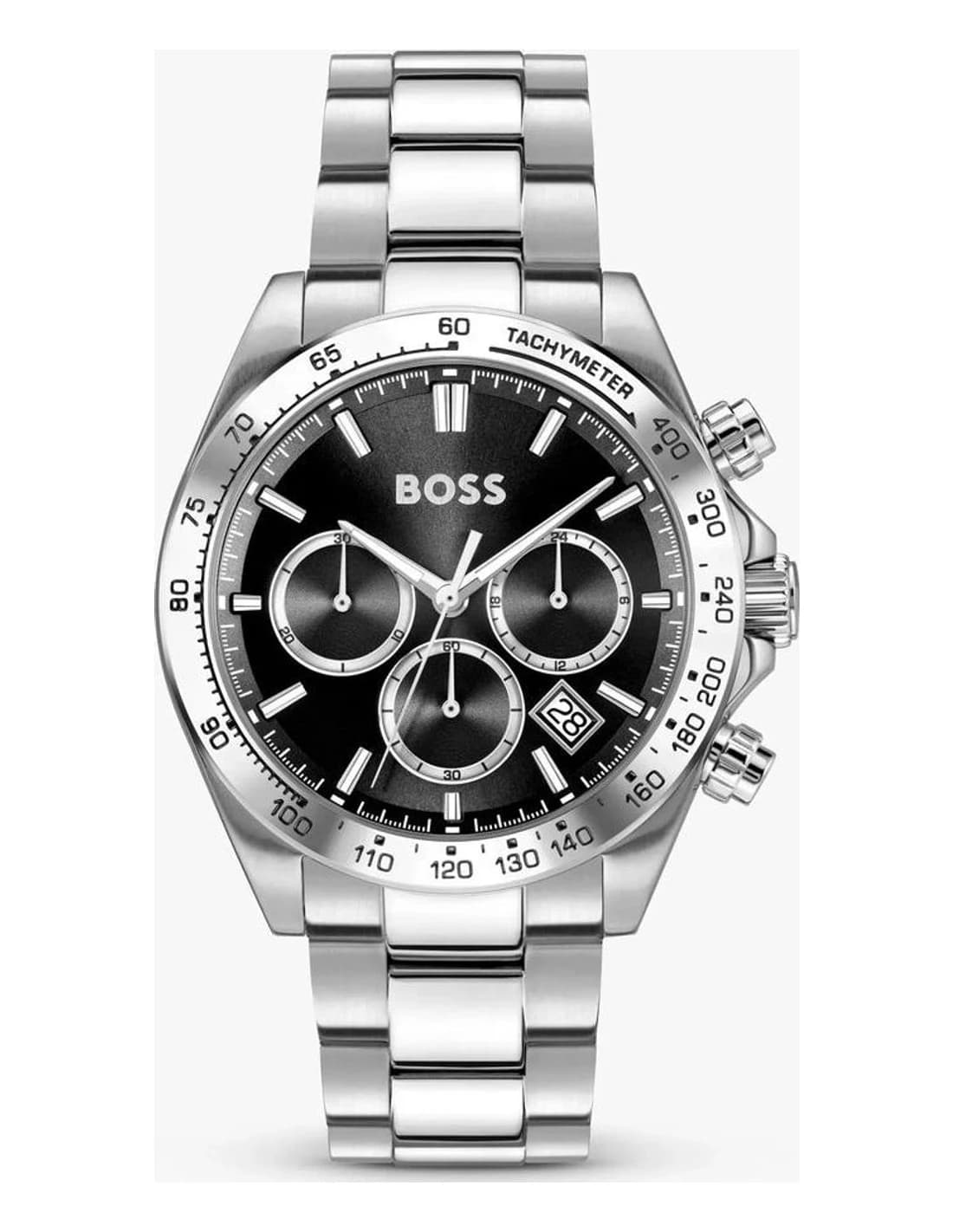 Montre Hugo Boss Hero 2.0 1514267 homme argentée, bracelet maillons acier vue 2