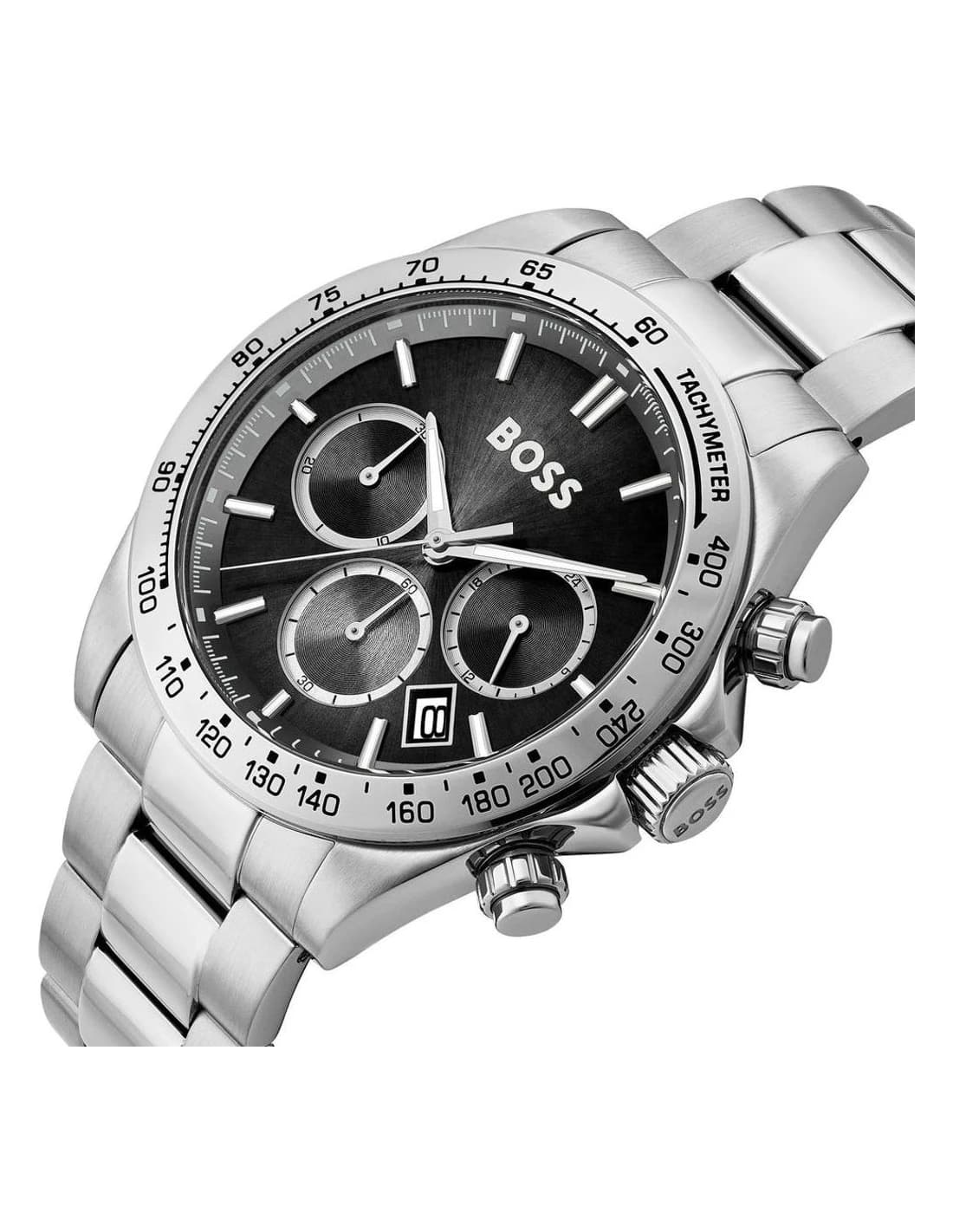 Montre Hugo Boss Hero 2.0 1514267 homme argentée, bracelet maillons acier vue 4