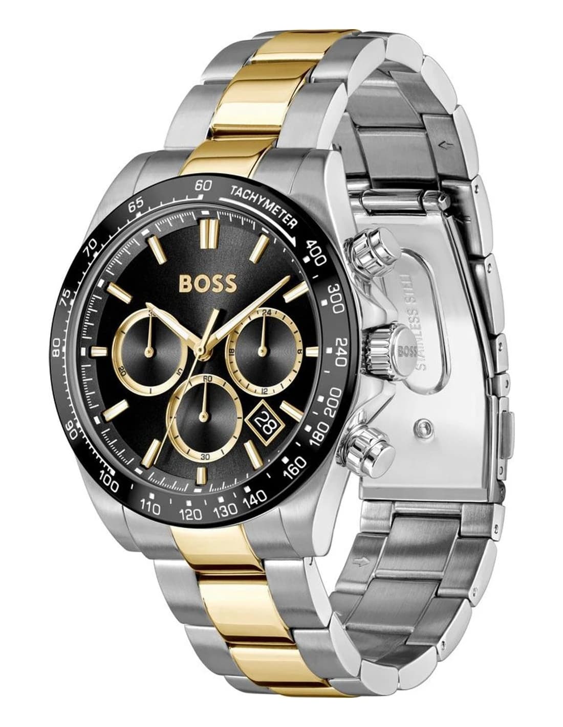 Montre Hugo Boss Hero 2.0 1514269 homme bicolore, bracelet maillons acier vue 2