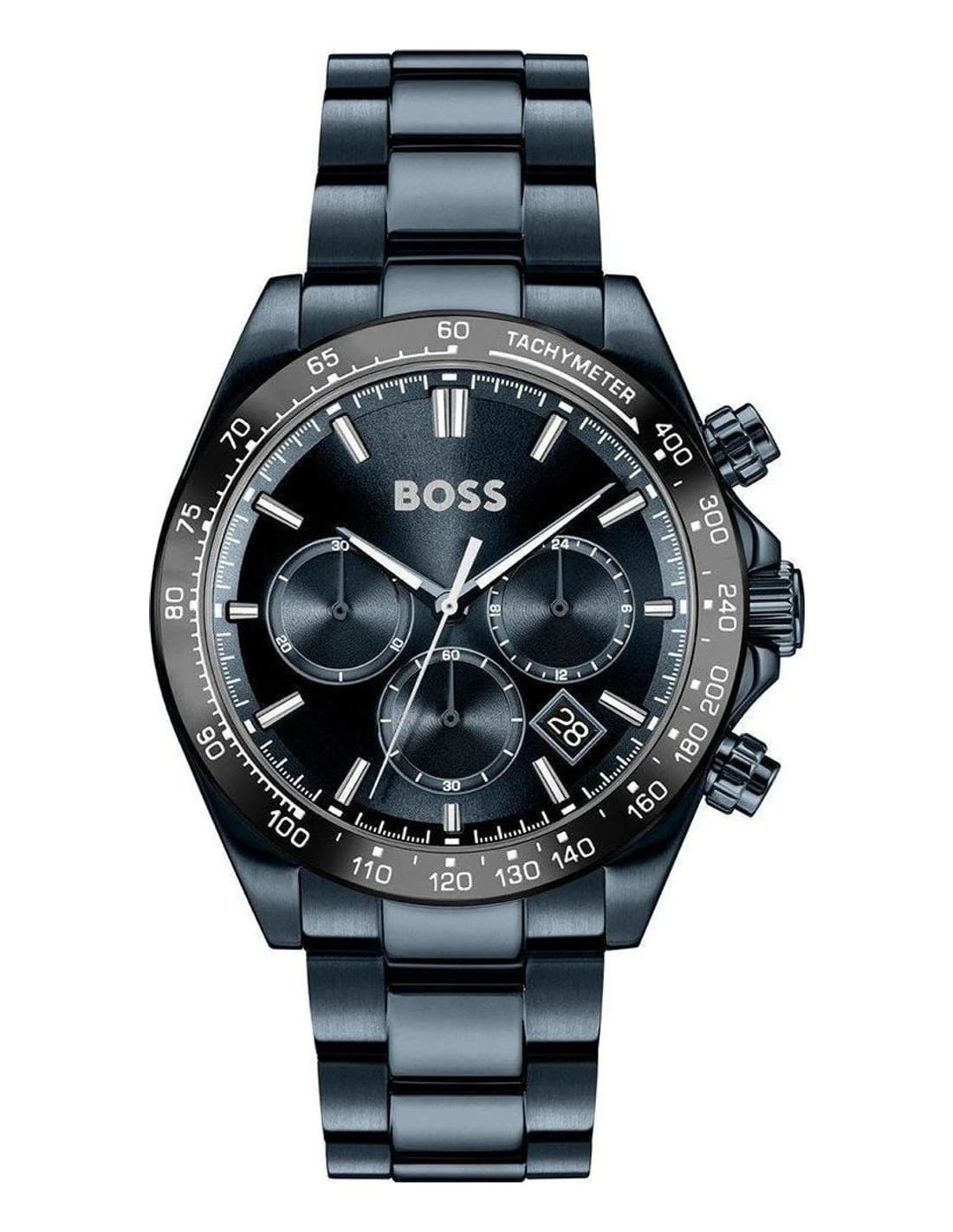 Montre Hugo Boss Hero 2.0 1514270 homme bleue, bracelet Acier inoxydable mailles 3 éléments